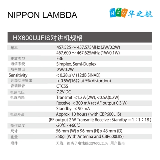 HX600UJFIS对讲机